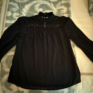 GAP Elegant Black Lace Blouse